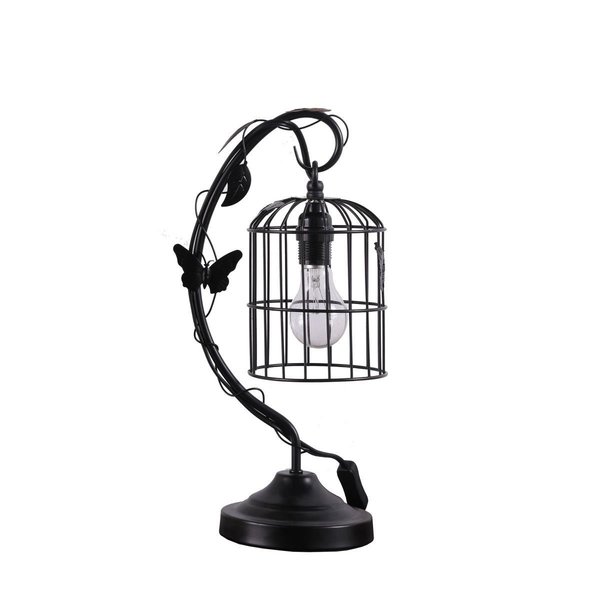 Or 17.5 in. Butterfly Garden Metal Table Lamp, Iris Black OR2629575